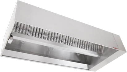 The NDI Series is CaptiveAire's exhaust only double island v-bank restaurant hood.